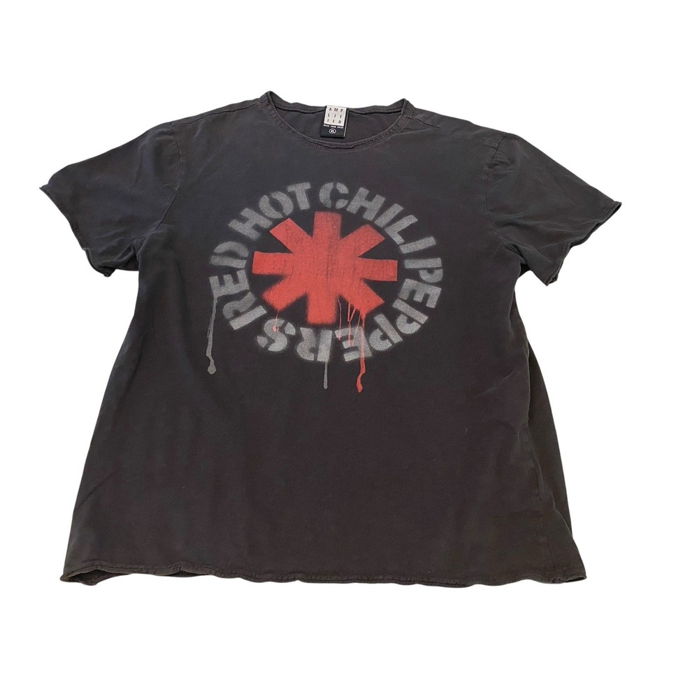 Amplified Red Hot Chili Peppers Band T Shirt XL Vintage Black Cotton Graphic Tee